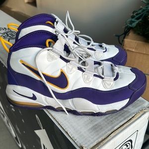 Nike Air Max Uptempo LA Lakers Mens 12 Basketball Shoes Sneakers Derek Fisher